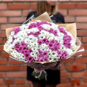 Микс-букет из кустовых хризантем (39 шт)